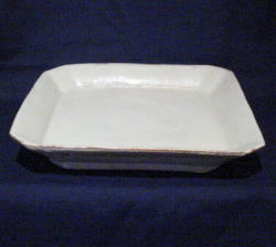 粉引角切四方皿(大)